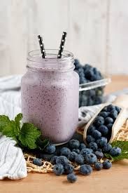 Vanilla Protein Shake with Blueberry