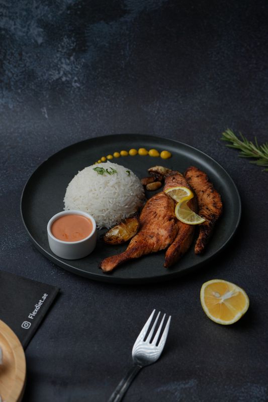 Grilled Salmon & Potato Wedges