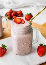 Vanilla Protein Shake with Strawberry